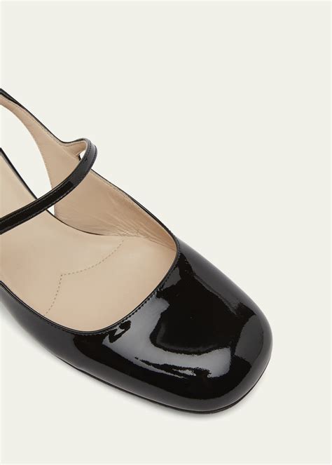 Prada Patent Mary Jane Slingback Pumps 